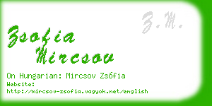 zsofia mircsov business card