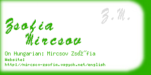 zsofia mircsov business card